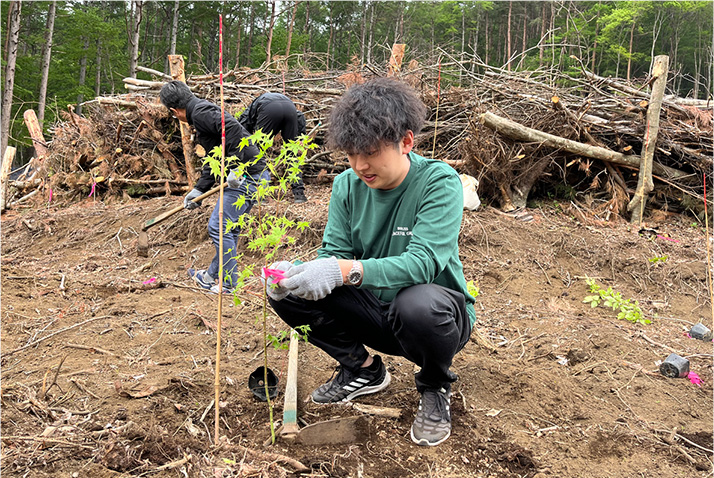 山梨県笛吹市での植樹活動